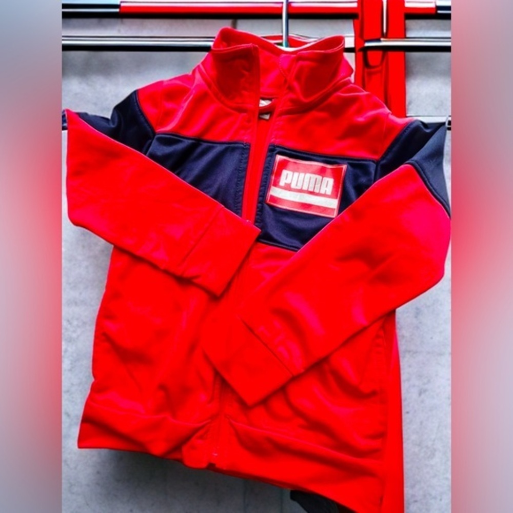 Puma Youth size 4 red and Blue zip up